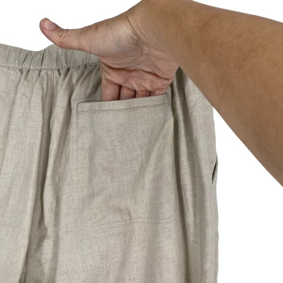 Havanera Mens L 36-38 Beige Linen Chino Pants Pockets Button Fly Closure Casual - Picture 9 of 13